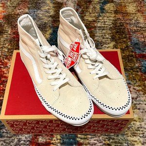 NWT Vans Turtledove Sk8-Hi Tapered Shoes with Checkerboard Foxing W9 M7.5